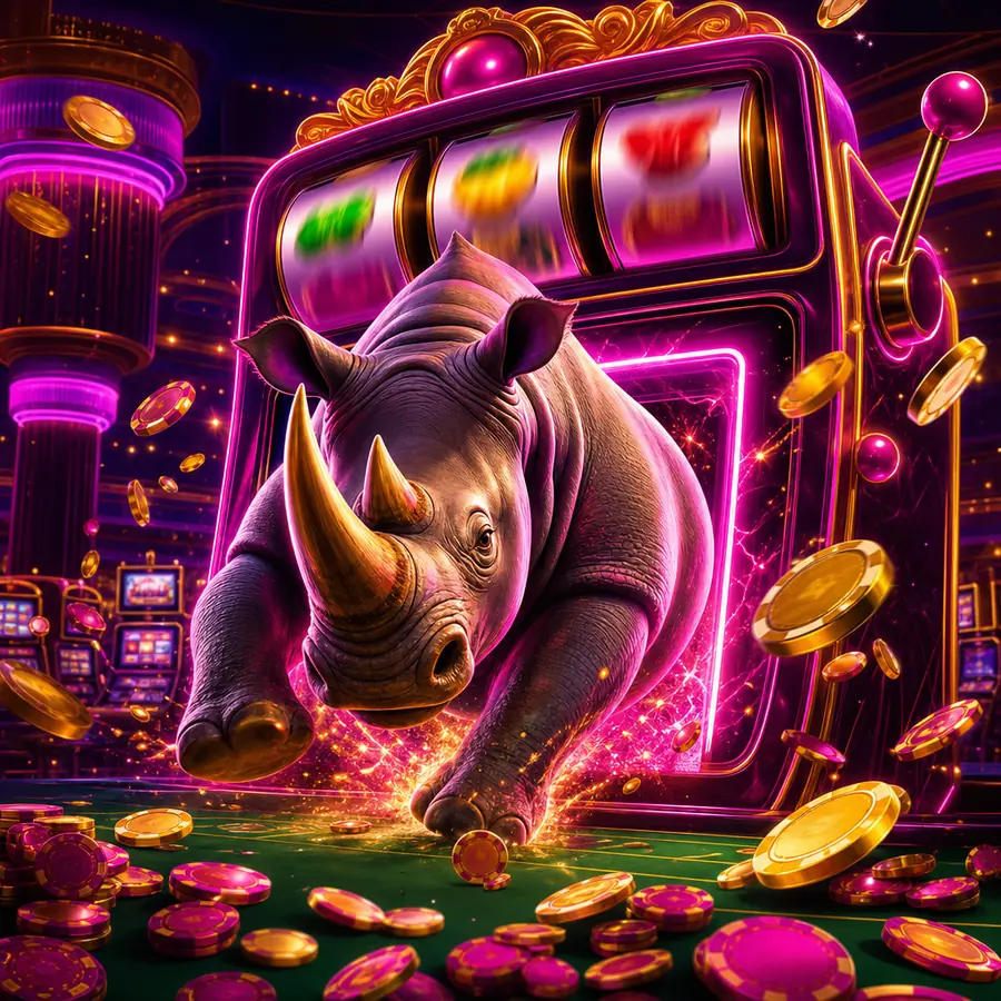 Ilustrasi edukasi untuk Analisis Mekanika dan Realitas Probabilitas Great Rhino